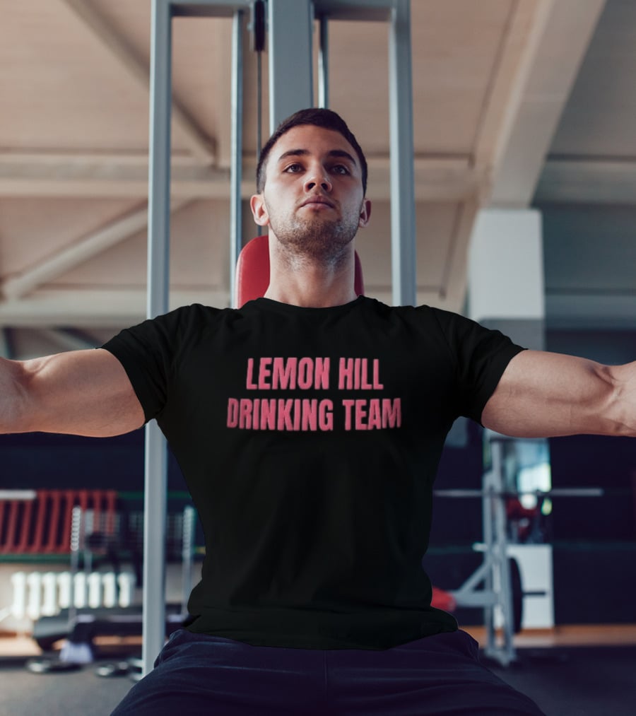 Lemon Hill Drinking Team Red Arched Block Lettering T-Shirt