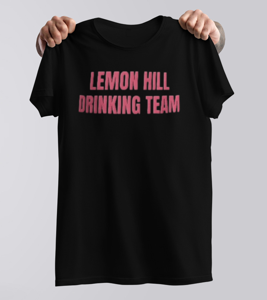 Lemon Hill Drinking Team Red Arched Block Lettering T-Shirt