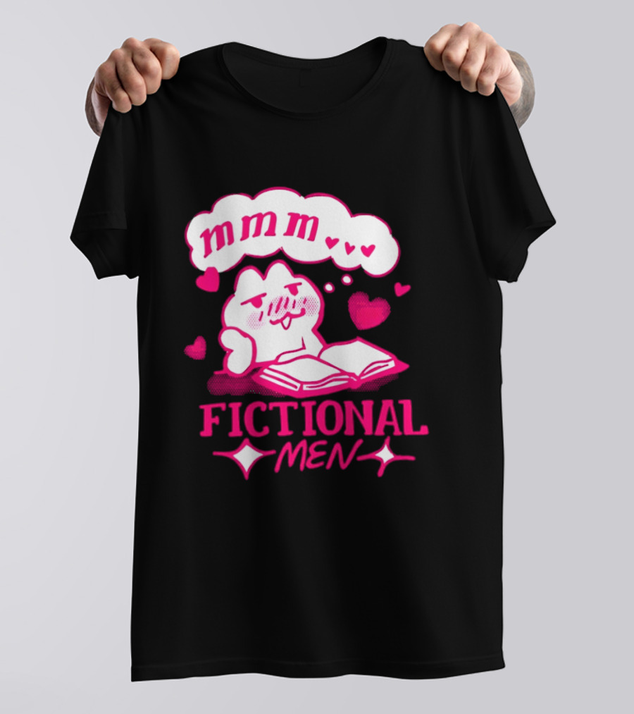 Fictional Men Mmm Hearts Cute Cartoon Reading T-Shirt