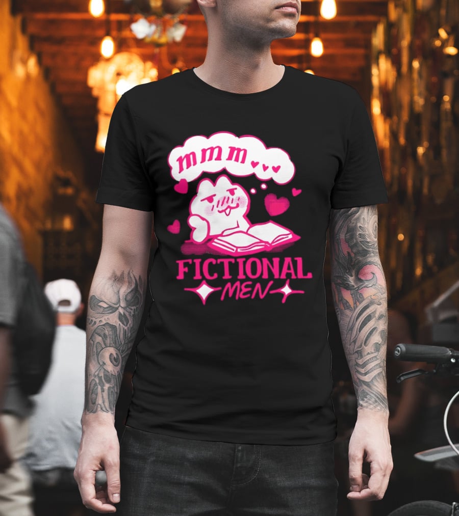 Fictional Men Mmm Hearts Cute Cartoon Reading T-Shirt