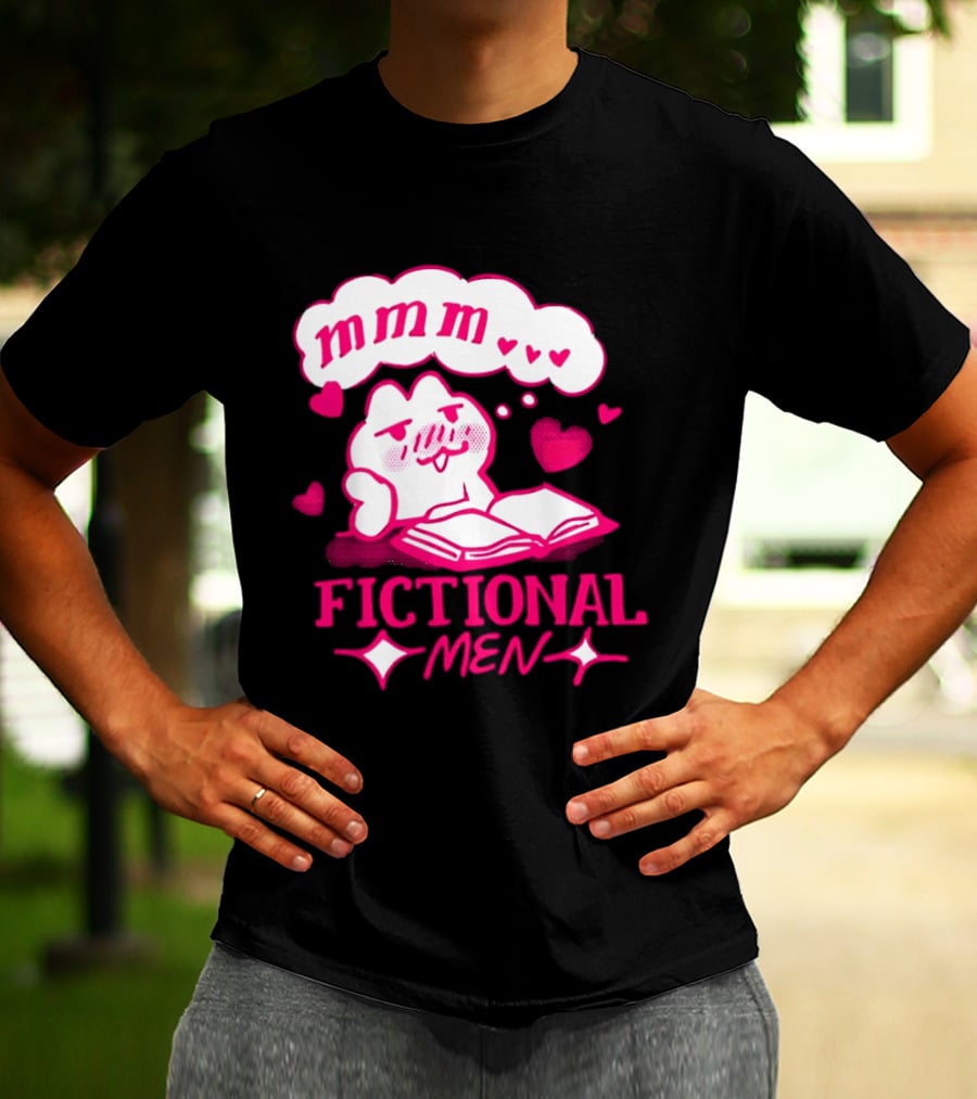 Fictional Men Mmm Hearts Cute Cartoon Reading T-Shirt
