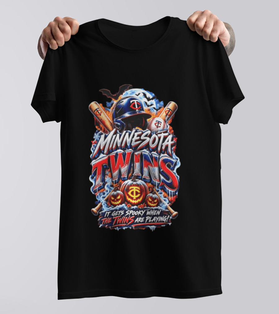 Minnesota Twins Halloween Spooky Baseball T-Shirt