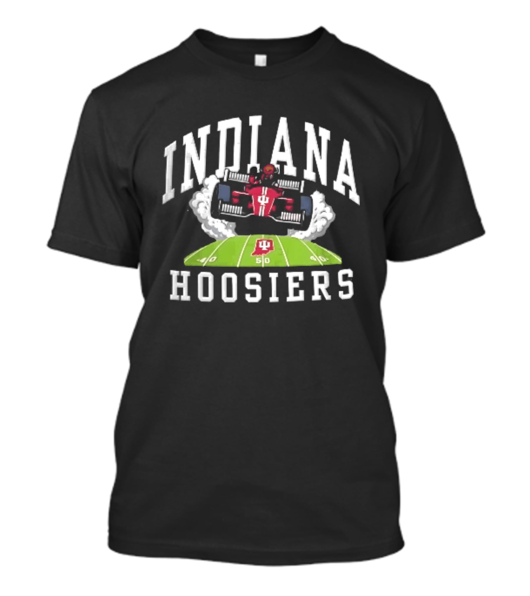 Indiana Hoosiers Race Car On Football Field NCAA Bison T-Shirt