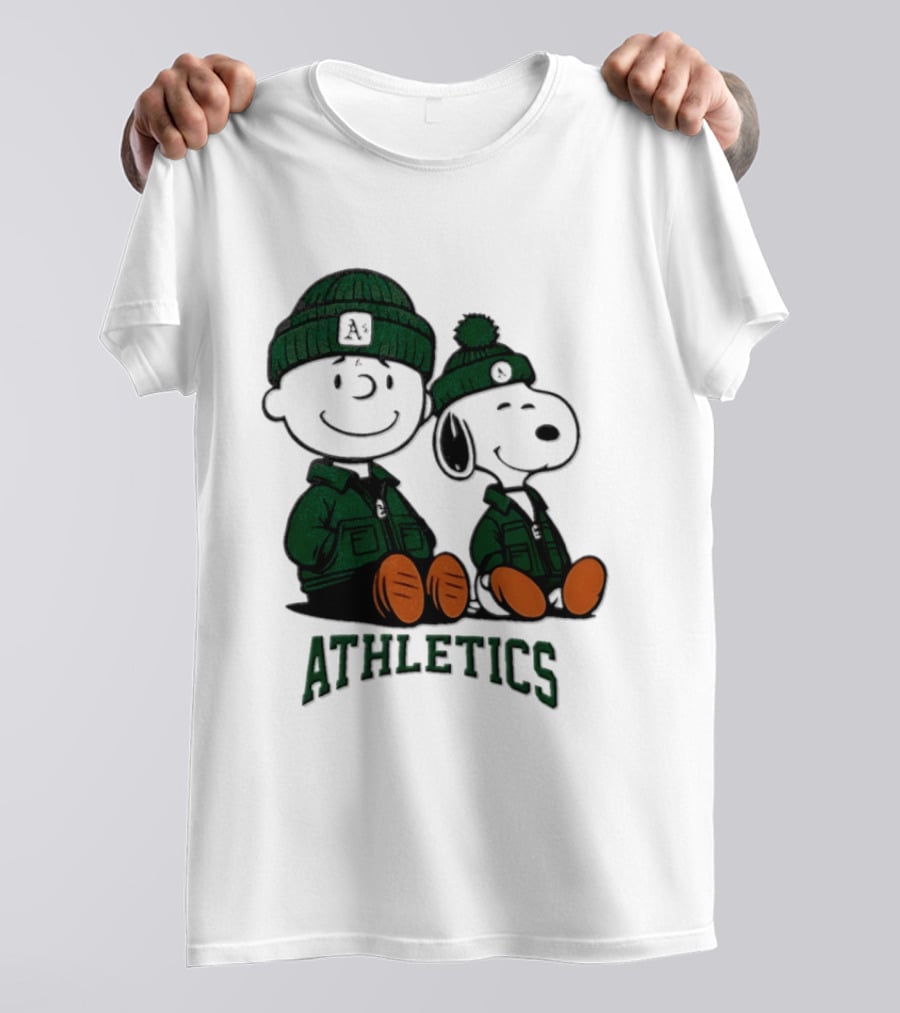 Charlie Brown Snoopy Athletics 2026 MLB Football T-Shirt