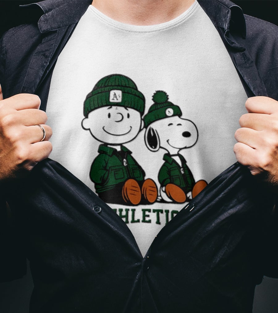 Charlie Brown Snoopy Athletics 2026 MLB Football T-Shirt