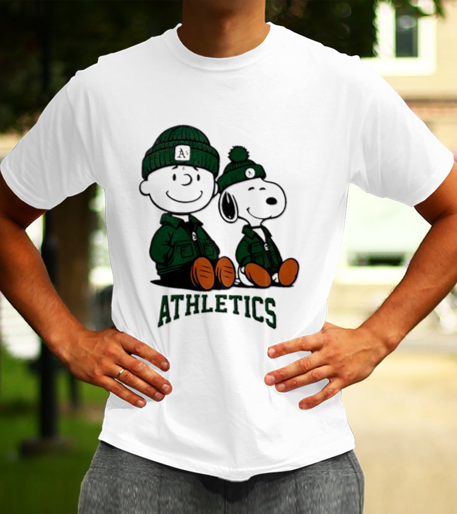 Charlie Brown Snoopy Athletics 2026 MLB Football T-Shirt