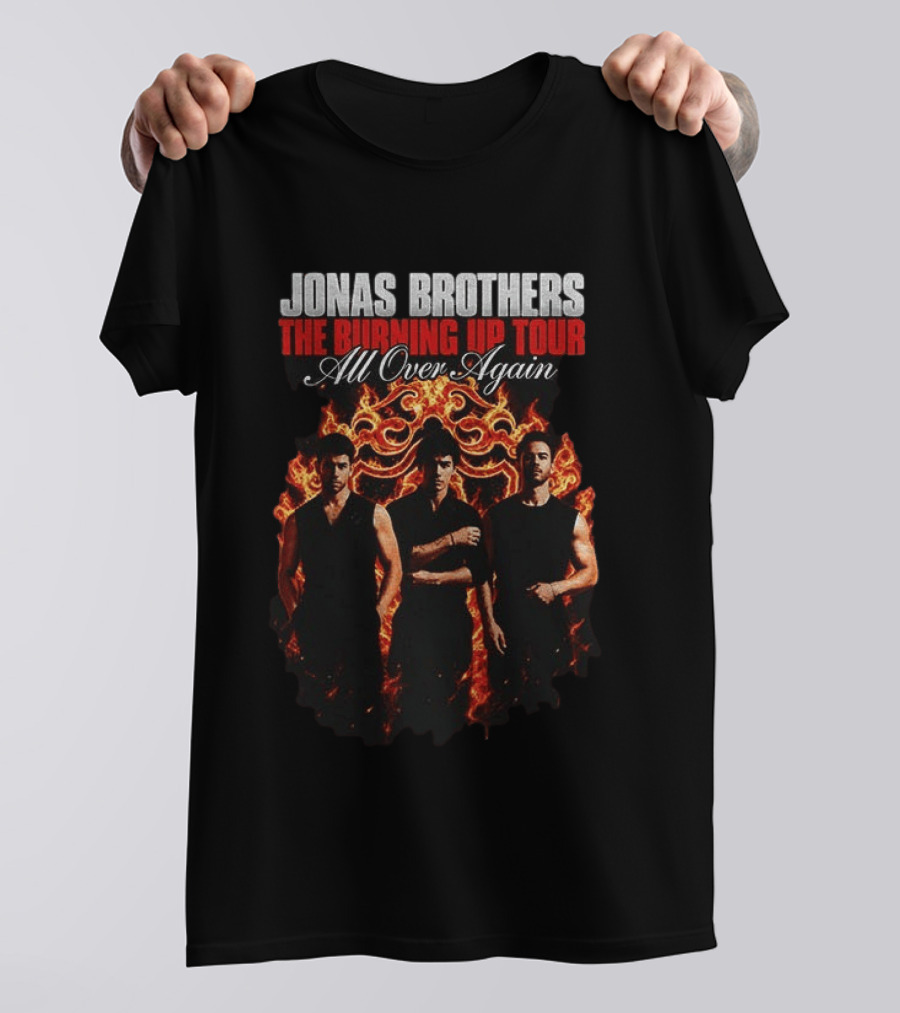 Jonas Brothers Burning Up Tour All Over Again 2026 Music Concert T-Shirt