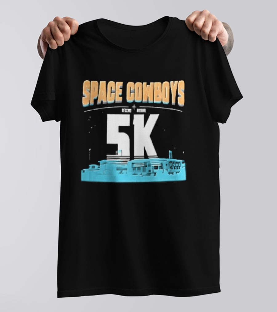Space Cowboys 5k Cyan Ballpark Cityscape Night Stars T-Shirt