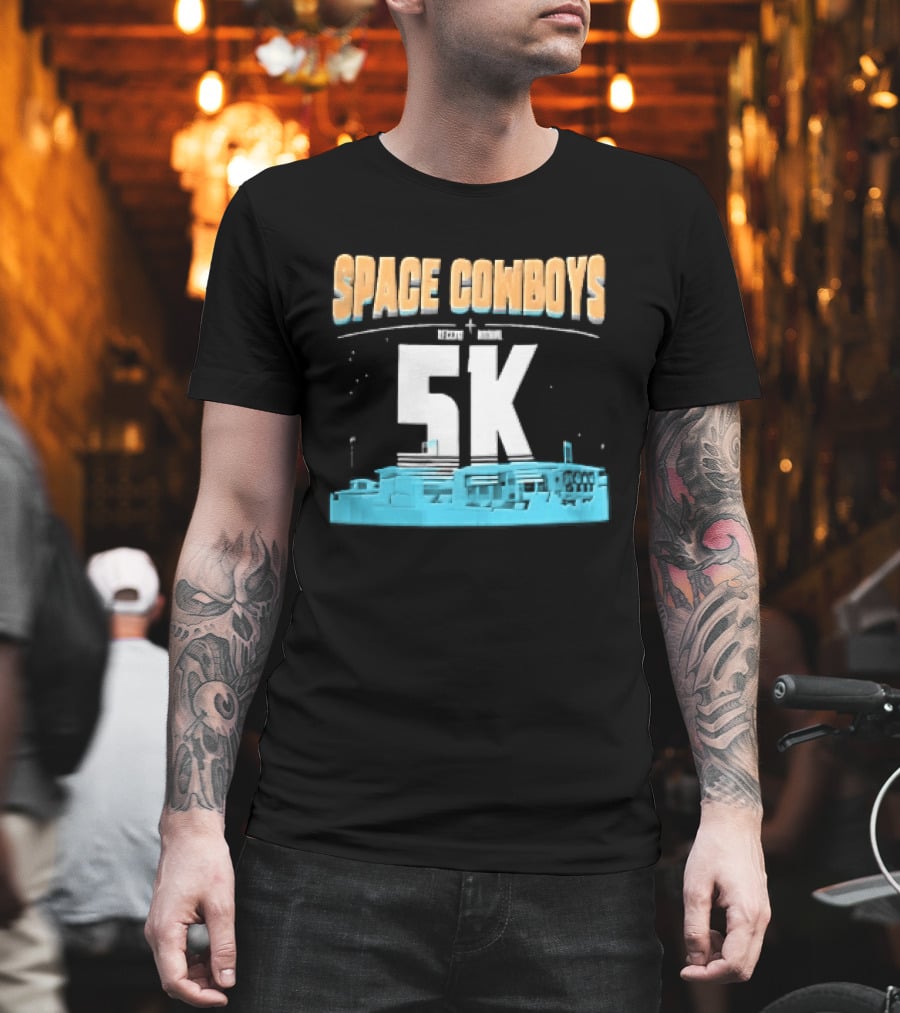 Space Cowboys 5k Cyan Ballpark Cityscape Night Stars T-Shirt