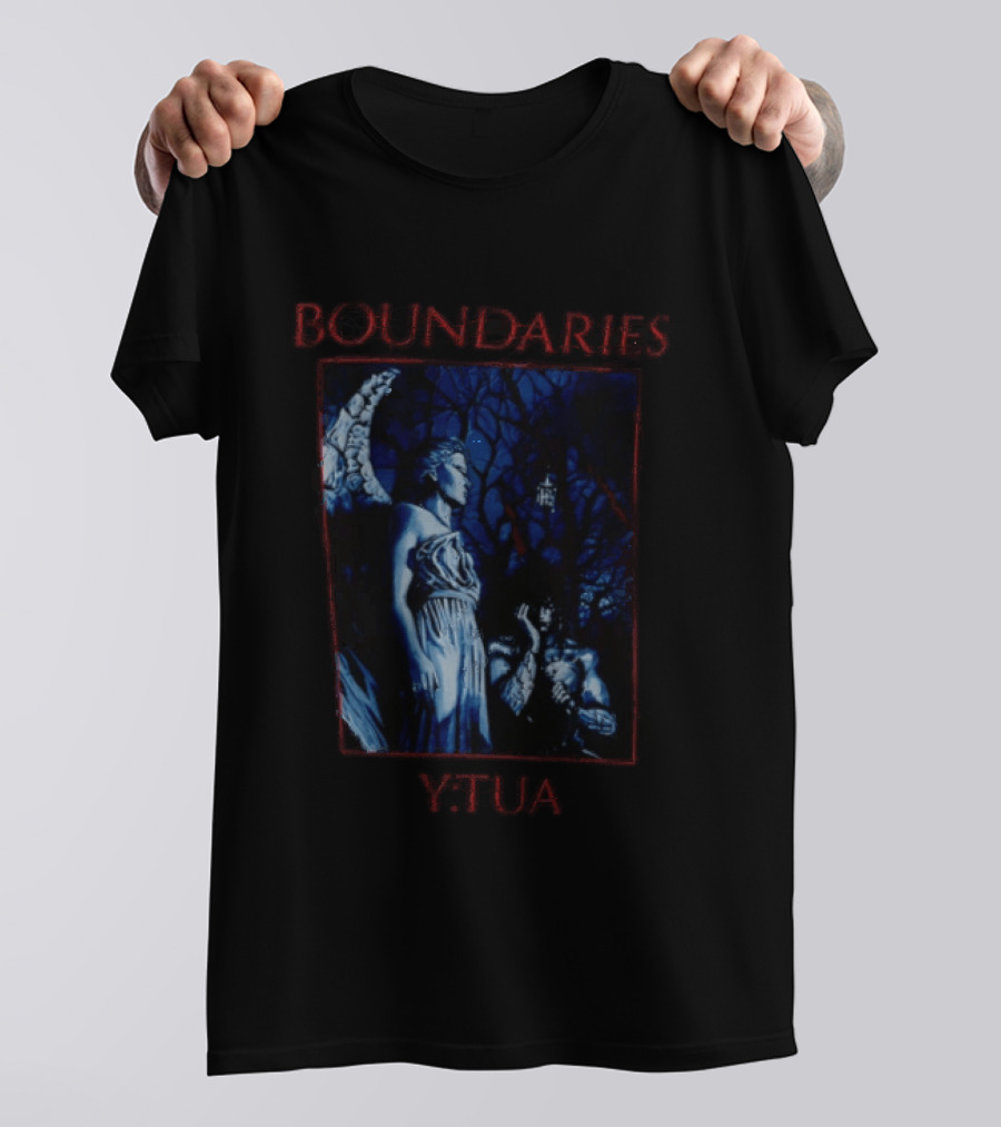 Boundaries YTUA Angel Statue And Dark Forest T-Shirt