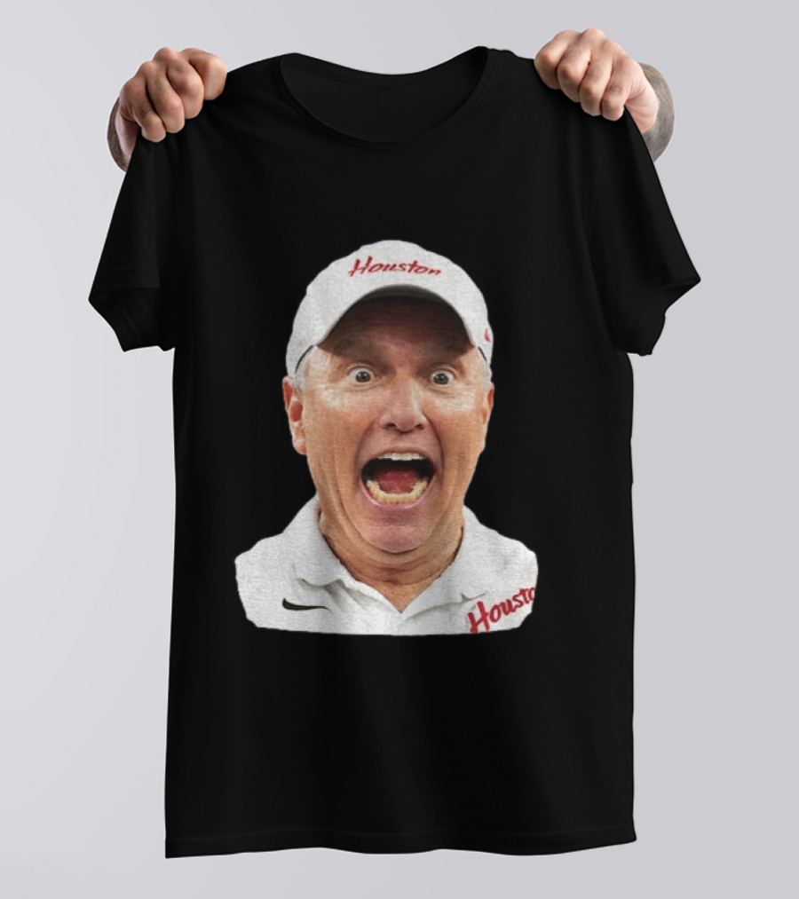 Houston Coach Willie Fritz Screaming UH Cougars T-Shirt