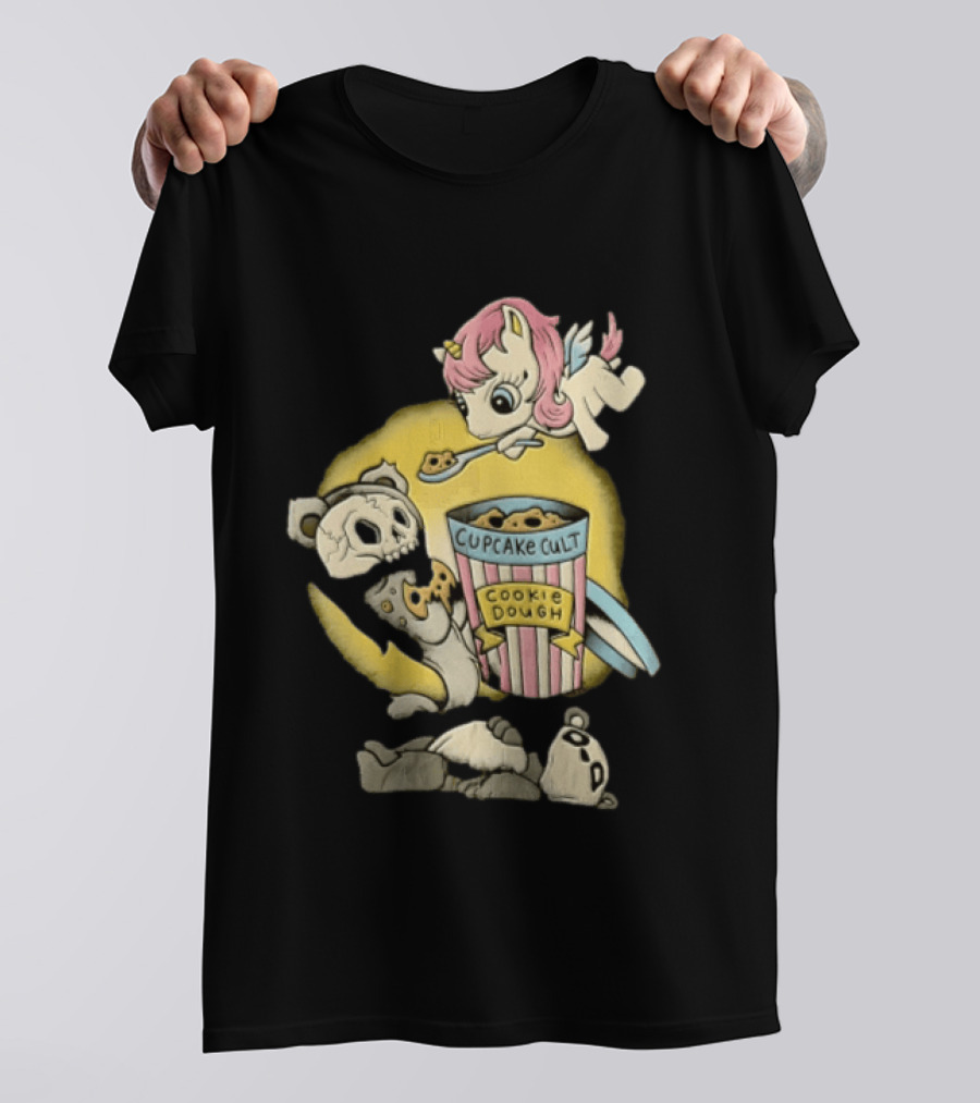 Cupcake Cult Cookie Dough Unicorn Skull Bear T-Shirt