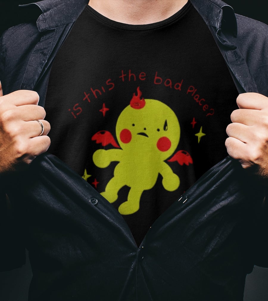 Is This The Bad Place Demon Creature Red Wings Yellow T-Shirt