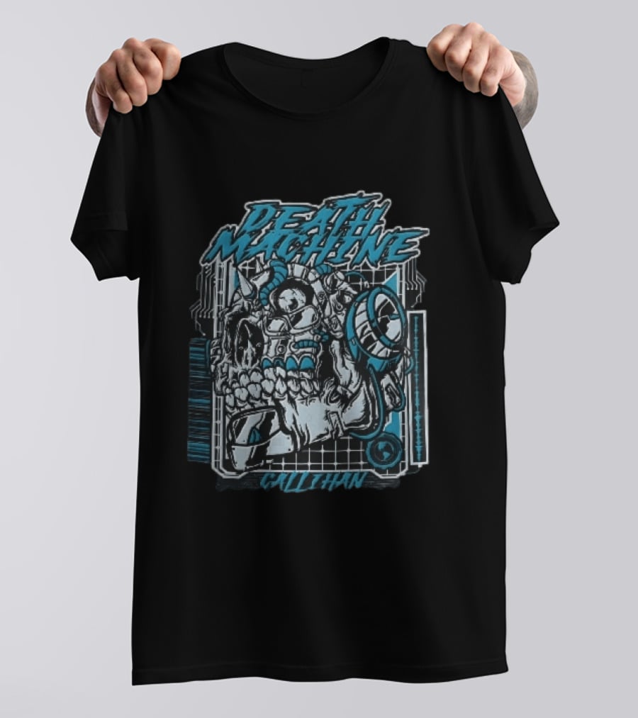 Death Machine Callihan Cyberpunk Skull Circuit Board T-Shirt