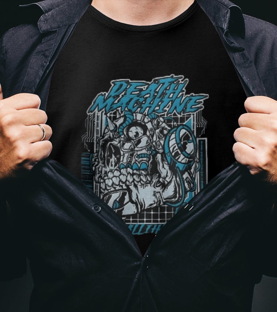 Death Machine Callihan Cyberpunk Skull Circuit Board T-Shirt