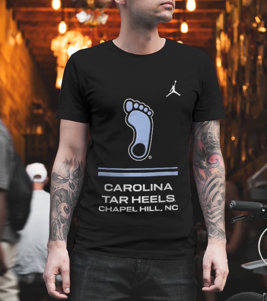 Carolina Tar Heels Chapel Hill NC Foot Horizontal Lines Jordan T-Shirt