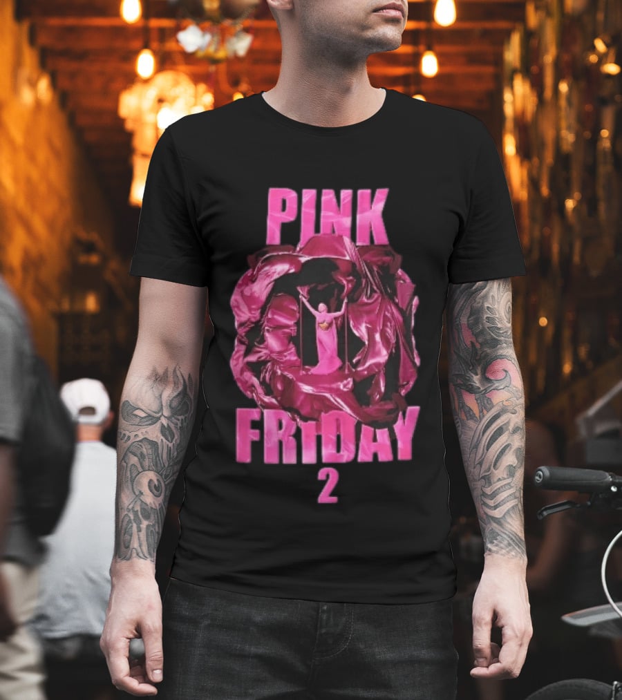 Pink Friday 2 Nicki Minaj Magenta Flowing Silk Fabric T-Shirt
