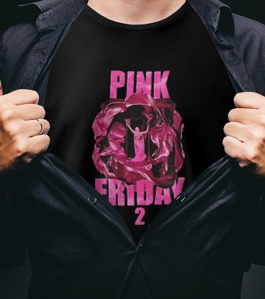 Pink Friday 2 Nicki Minaj Magenta Flowing Silk Fabric T-Shirt