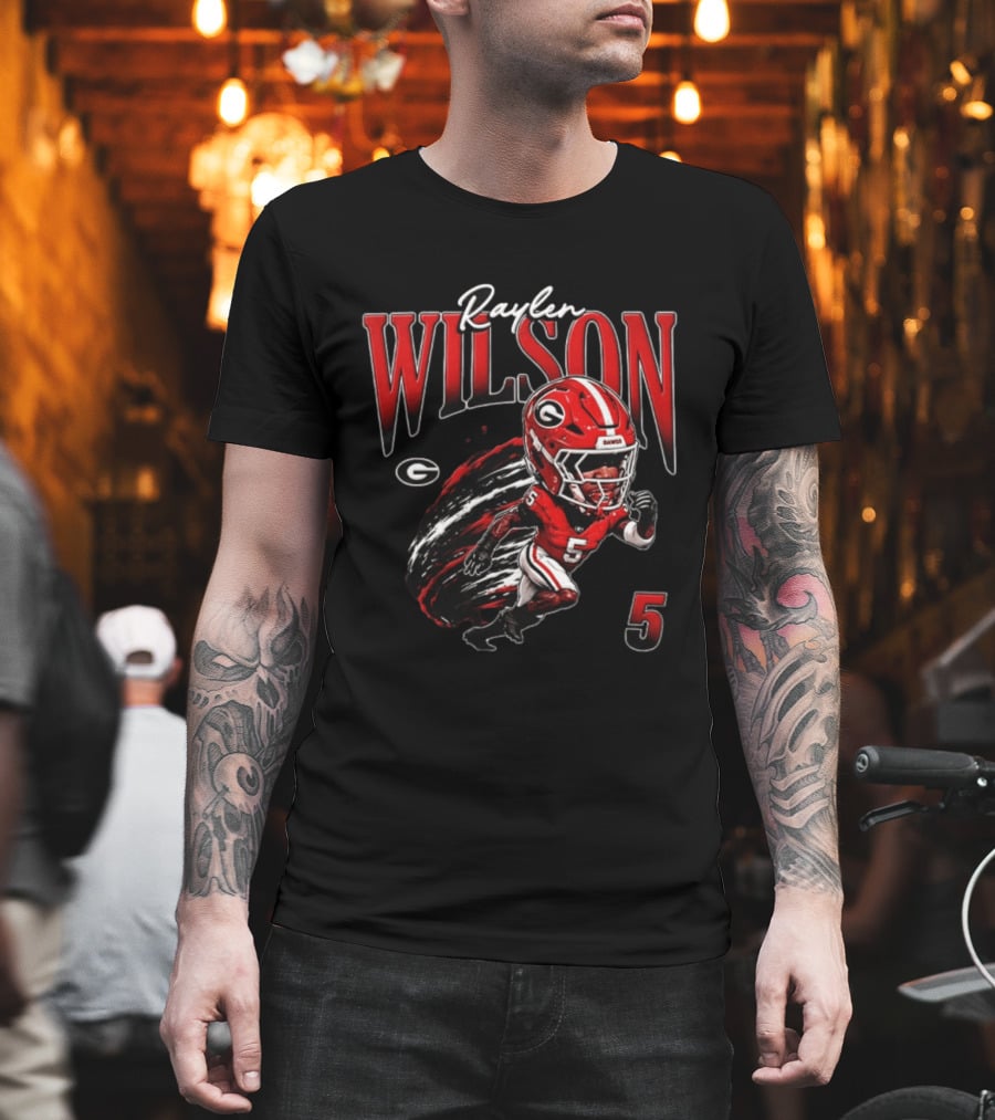 Raylen Wilson Georgia Bulldogs NCAA Football Caricature Fan Gear T-Shirt