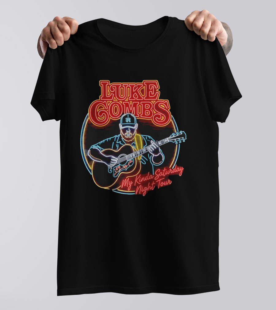 Luke Combs My Kinda Saturday Night Tour 2026 Guitarist Neon T-Shirt