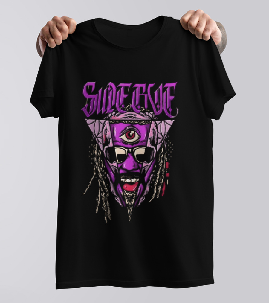 Swerve Psychedelic Third Eye Skull Dreadlocks Sunglasses T-Shirt