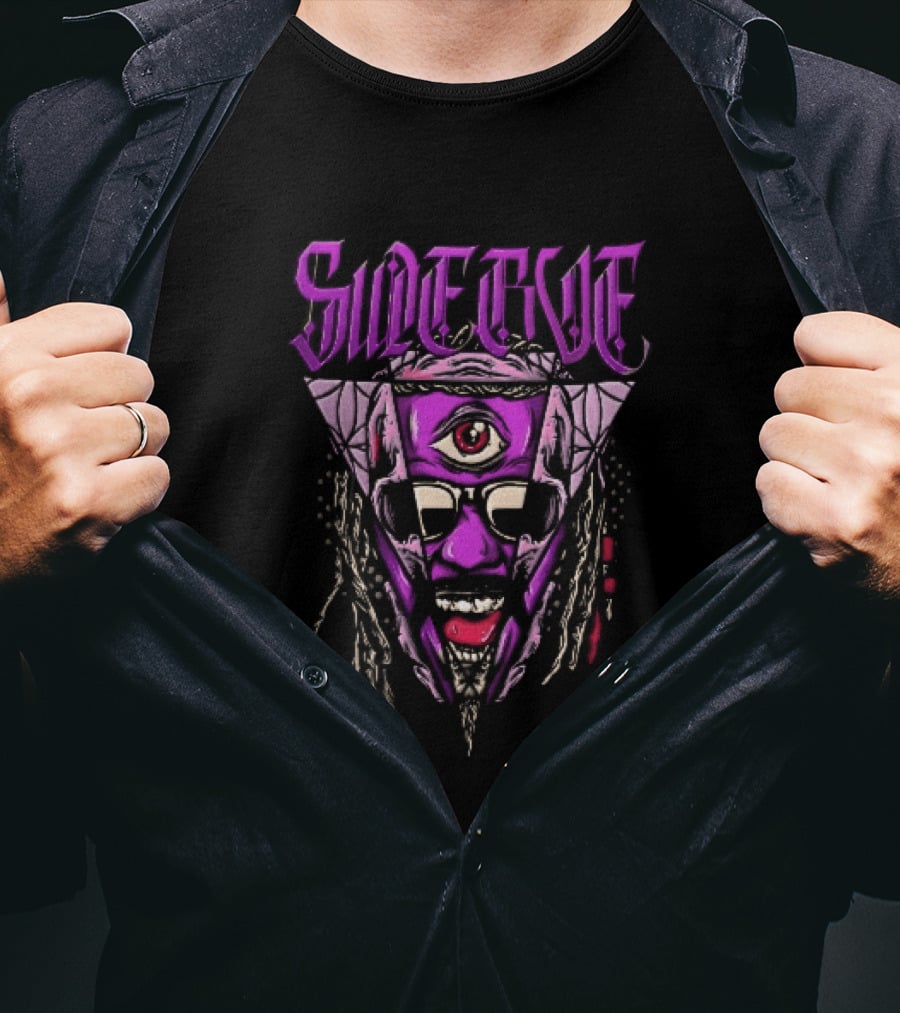 Swerve Psychedelic Third Eye Skull Dreadlocks Sunglasses T-Shirt