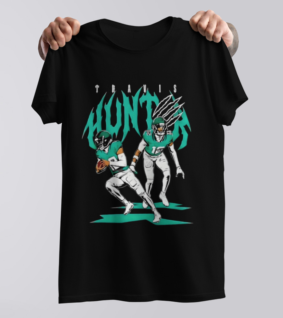 Travis Hunter Jacksonville Jaguars Hunter Two Way Football Player Duo T-Shirt