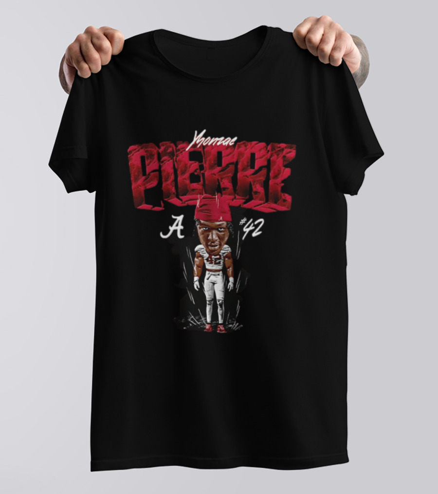 Yhonzae Pierre Alabama Crimson Tide #42 Football Player T-Shirt