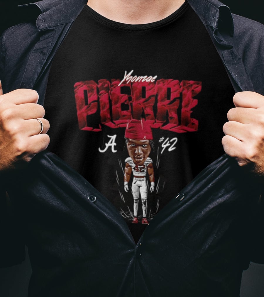 Yhonzae Pierre Alabama Crimson Tide #42 Football Player T-Shirt