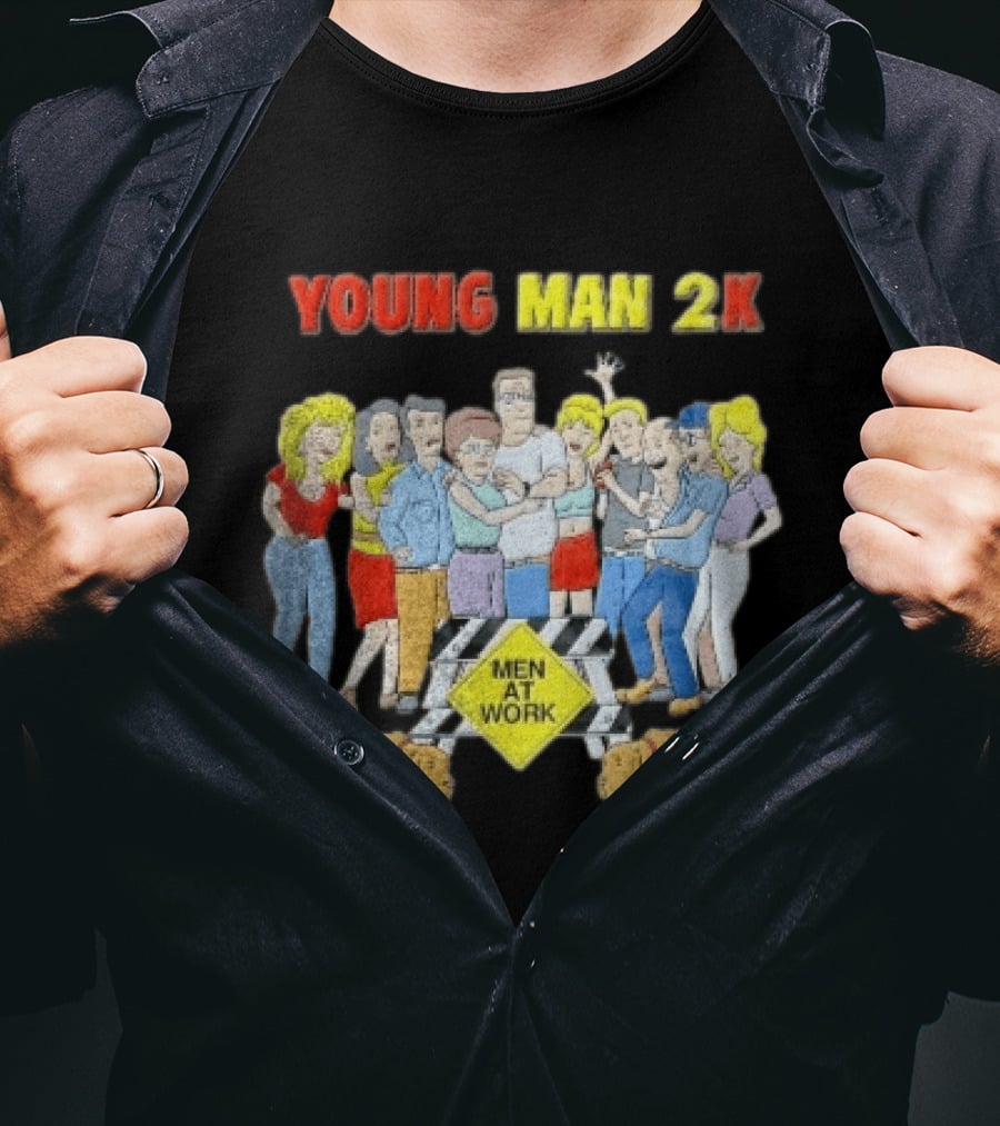 Young Man 2k Men At Work King Of The Hill Characters Crew T-Shirt