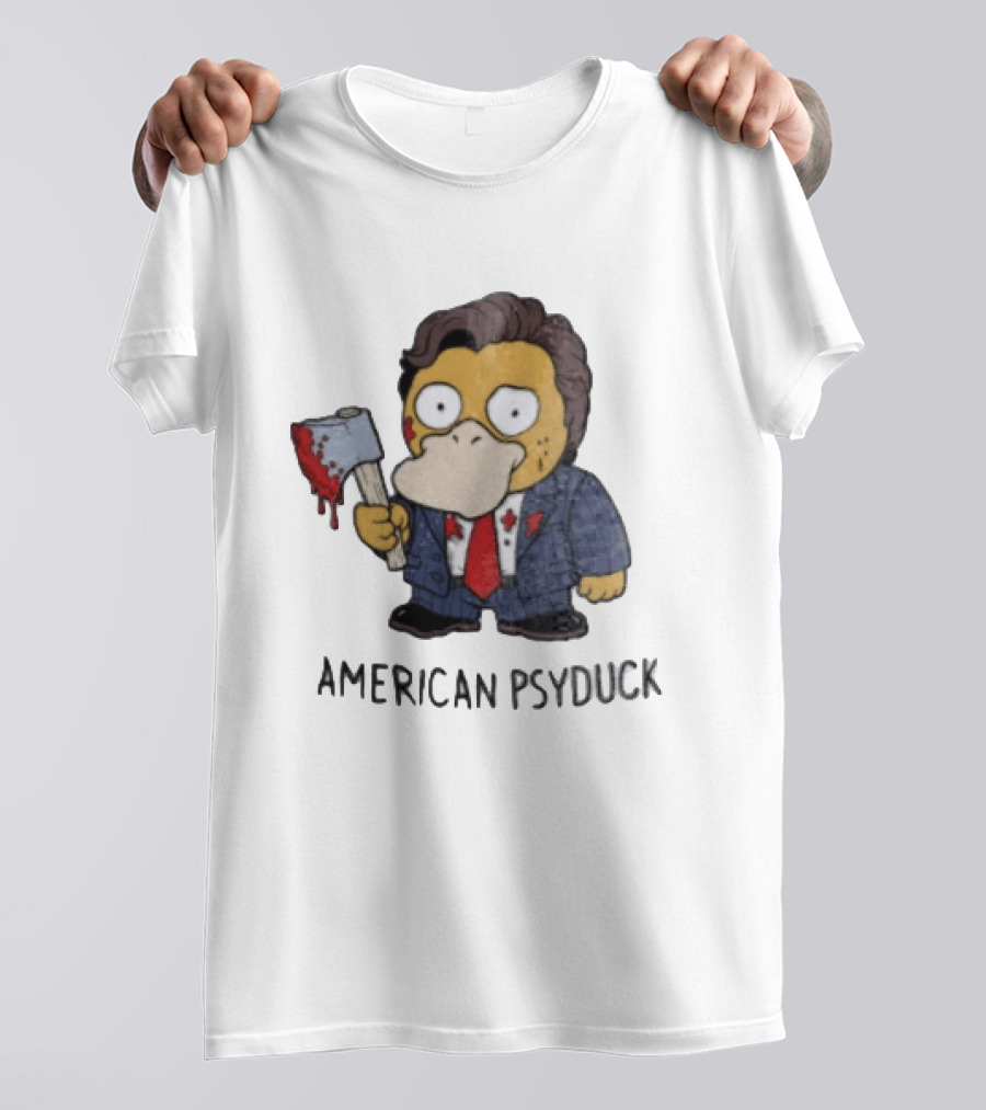 American Psyduck Pokemon Meets Patrick Bateman American Psycho Humor T-Shirt