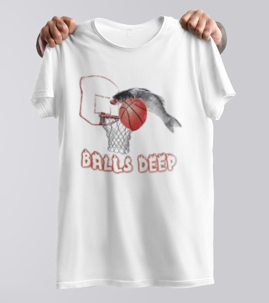 Basketball Hoop Fish Dunk Balls Deep T-Shirt