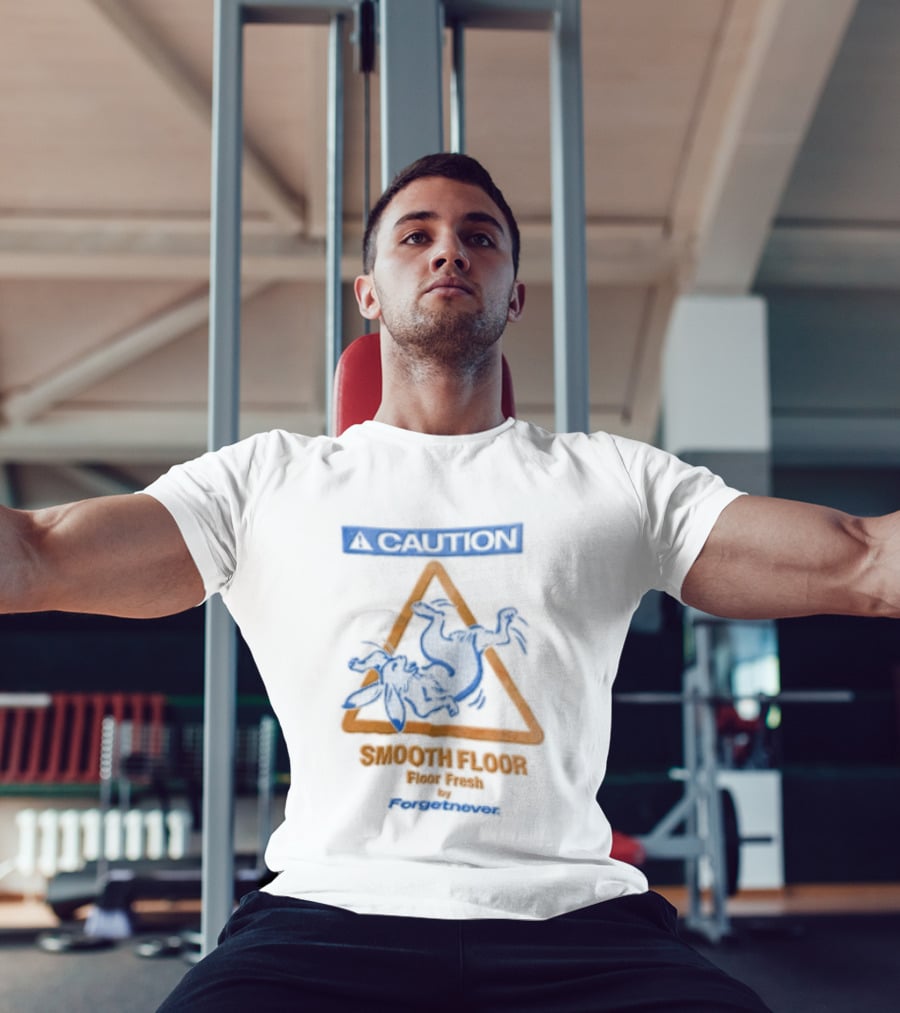 Caution Smooth Floor Forgetnever Rabbit Falling T-Shirt