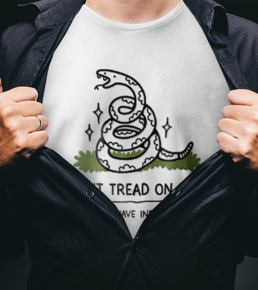 Dont Tread On Me I Dont Have Insurance Coiled Rattlesnake Grass Cartoon T-Shirt