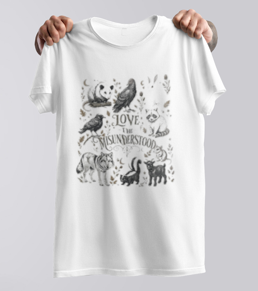 Love The Misunderstood Woodland Creatures Bear Fox Bird Rabbit Squirrel T-Shirt