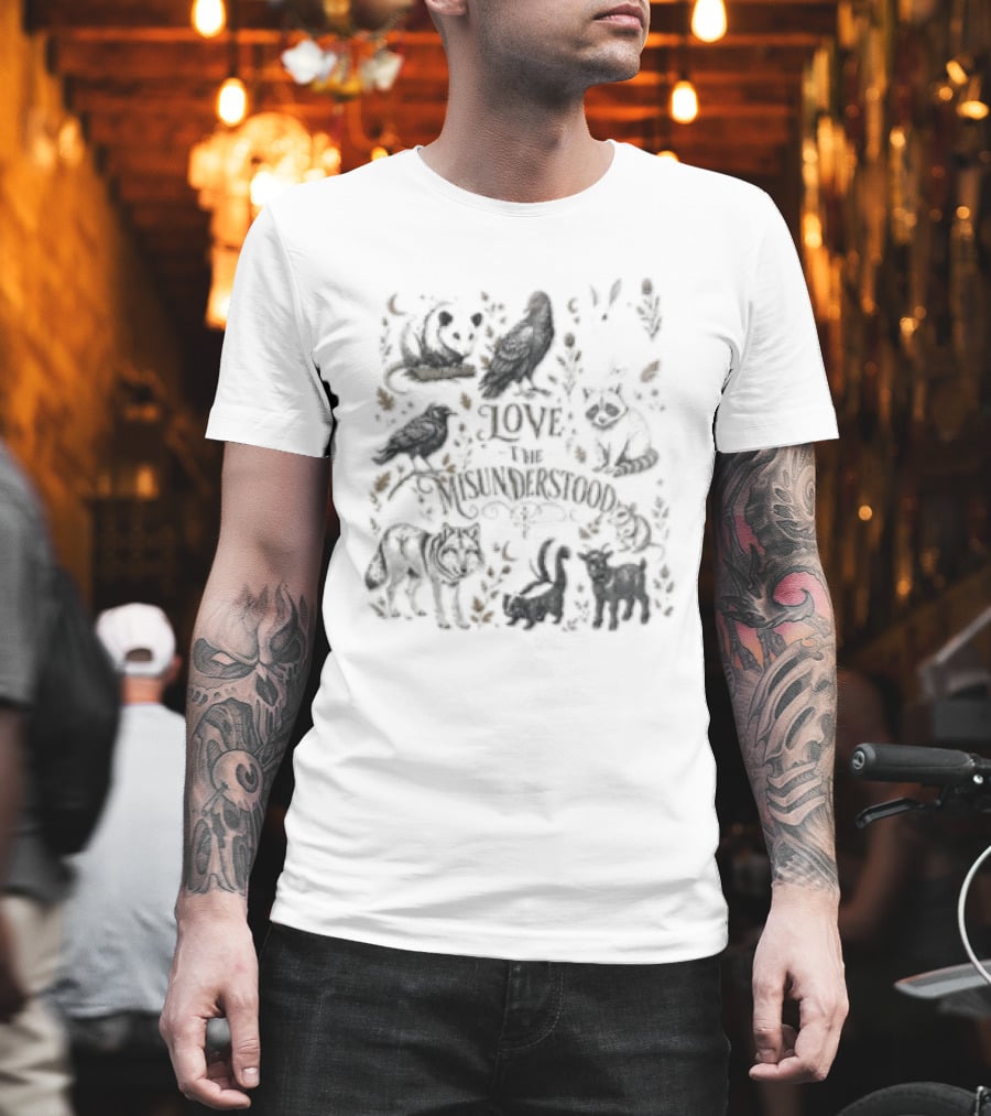 Love The Misunderstood Woodland Creatures Bear Fox Bird Rabbit Squirrel T-Shirt