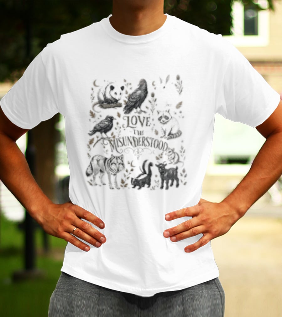 Love The Misunderstood Woodland Creatures Bear Fox Bird Rabbit Squirrel T-Shirt