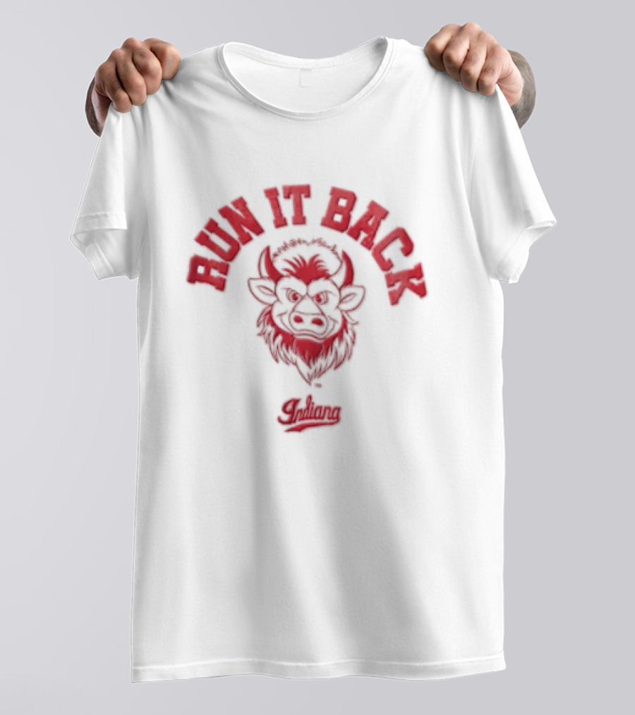 Run It Back Indiana Football Bold Red Bull T-Shirt