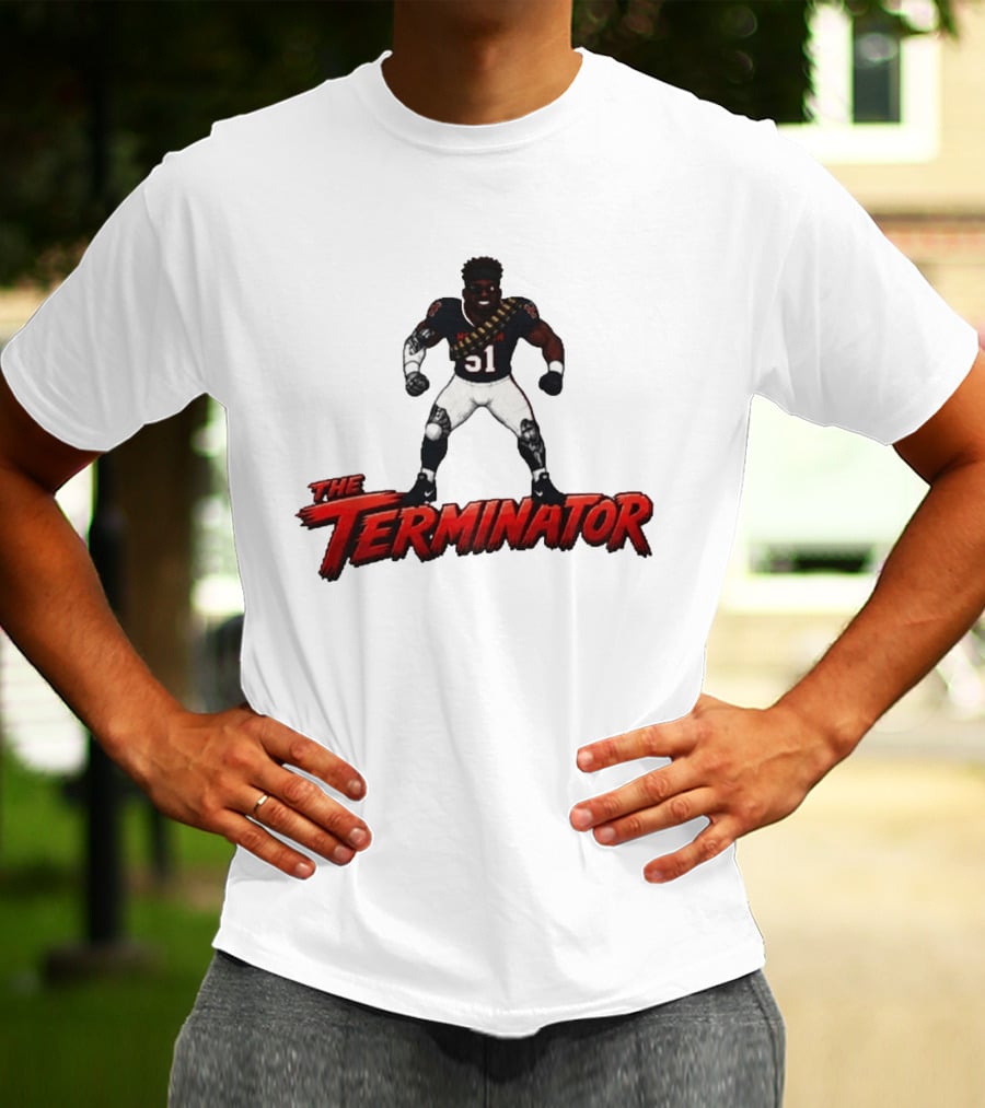 Streets Of Swarm Will Anderson Jr. The Terminator 51 Football Star Cartoon T-Shirt