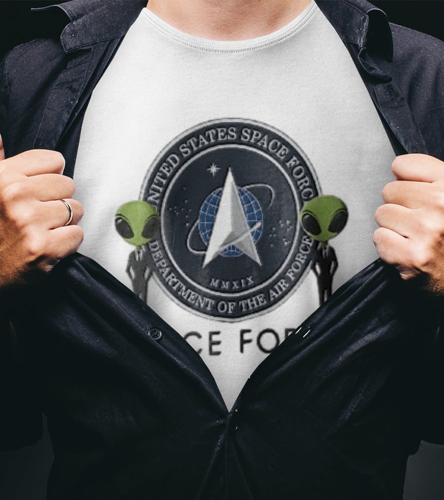 United States Space Force Department Of The Air MMXIX Green Aliens Suits T-Shirt