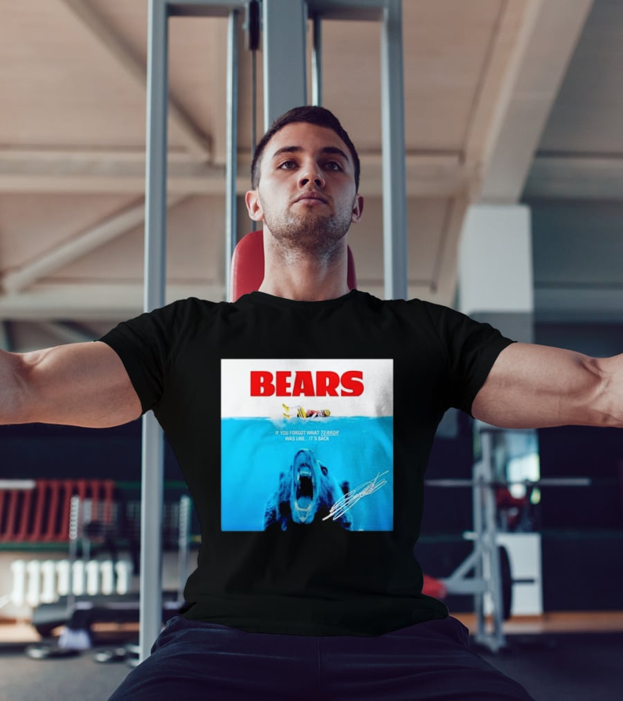 BEARS Caleb Williams Green Bay Packers Player Swimming Bear If You Forgot What Terror Was Like It's Back Chicago Bears T-Shirt
