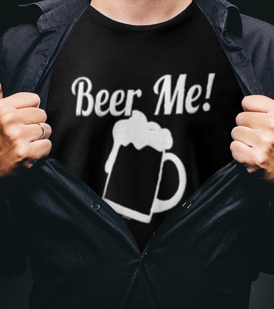Beer Me Drinking Novelty Black Cotton T-Shirt