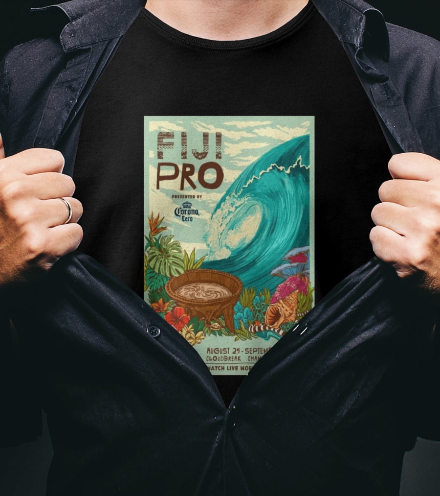 Fiji Pro Cloudbreak 2026 Presented By Corona Cero August 25 September 4 World Surf League Championship Tour T-Shirt