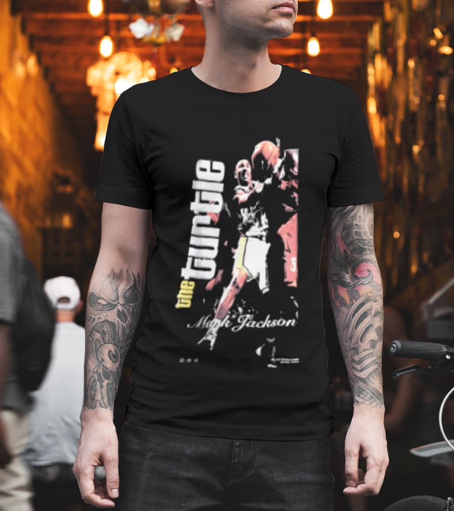 Mark Jackson The Turtle Basketball Slam Vintage Style Sports Action T-Shirt