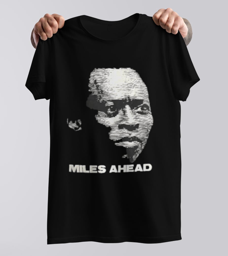 Miles Ahead Face Close Up Horizontal Lines T-Shirt
