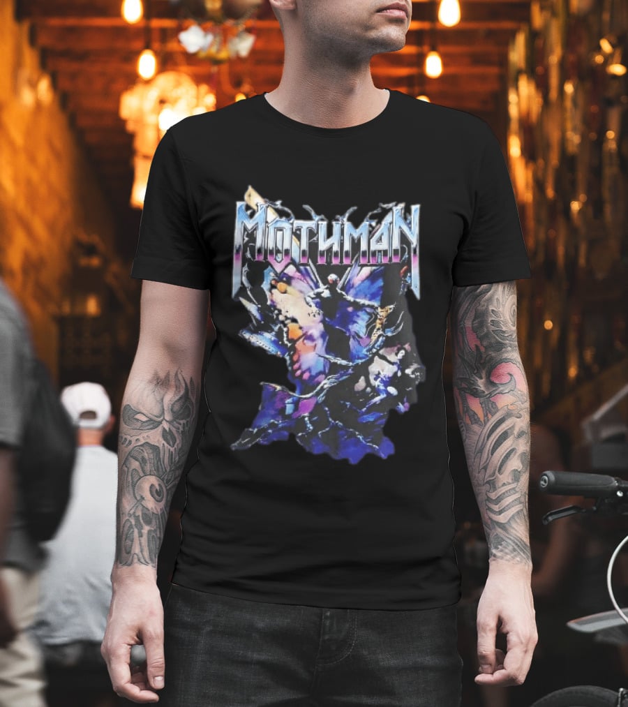 Mothman Glowing Red Eyes Giant Wings Heavy Metal UFO T-Shirt