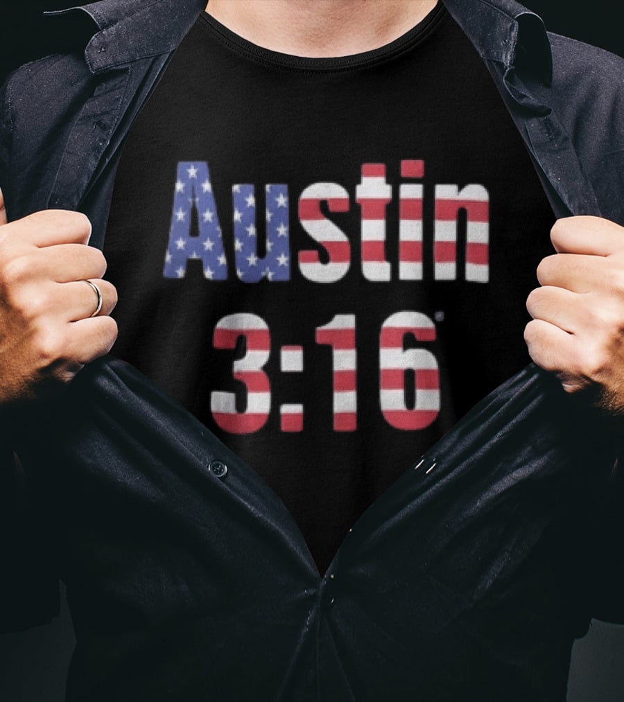 Steve Austin 3 16 American Flag WWE Stone Cold T-Shirt