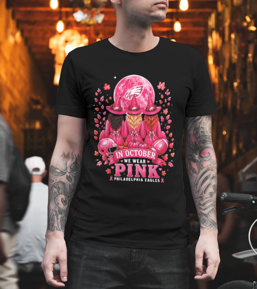 Philadelphia Eagles In October We Wear Pink Witches 2026 T-Shirt