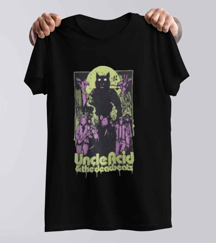 Uncle Acid And The Deadbeats Psych Rock Cat And Detectives Vintage Aesthetic T-Shirt