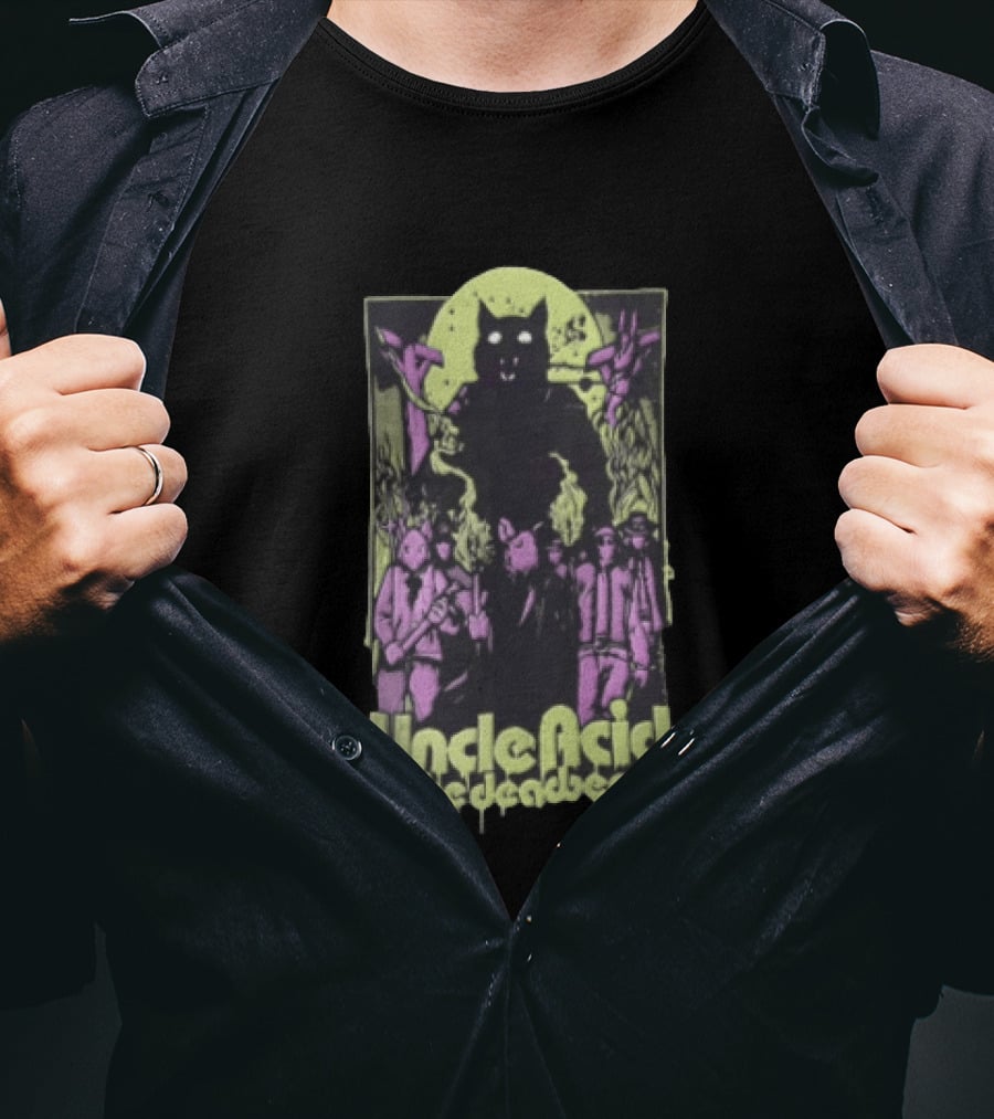 Uncle Acid And The Deadbeats Psych Rock Cat And Detectives Vintage Aesthetic T-Shirt